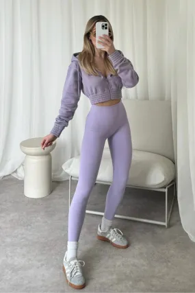 Kora lilac cropped jacket and legging set