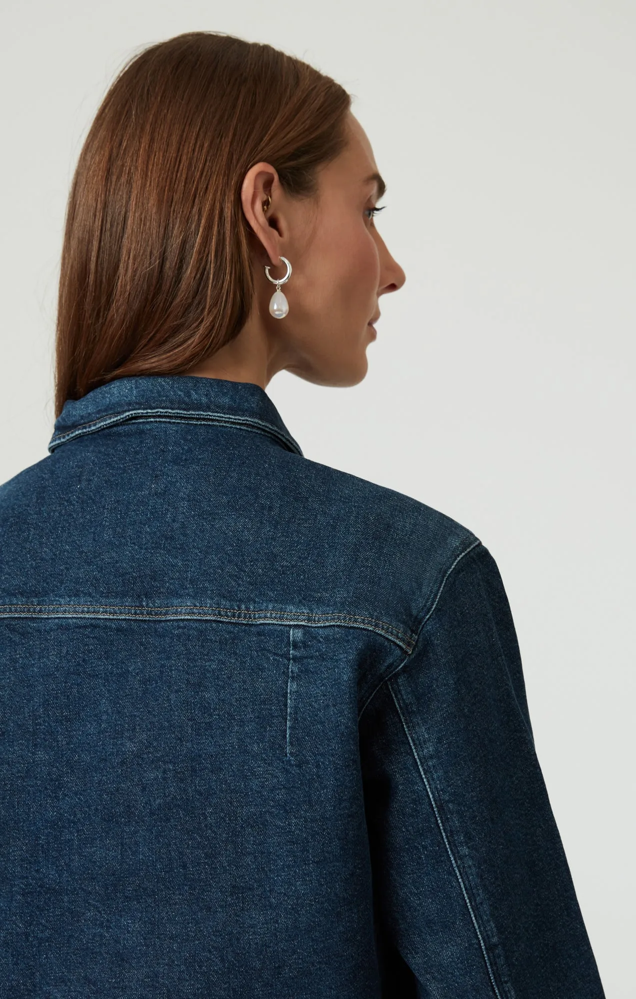 LAUREL DENIM JACKET IN DARK BLUE DENIM