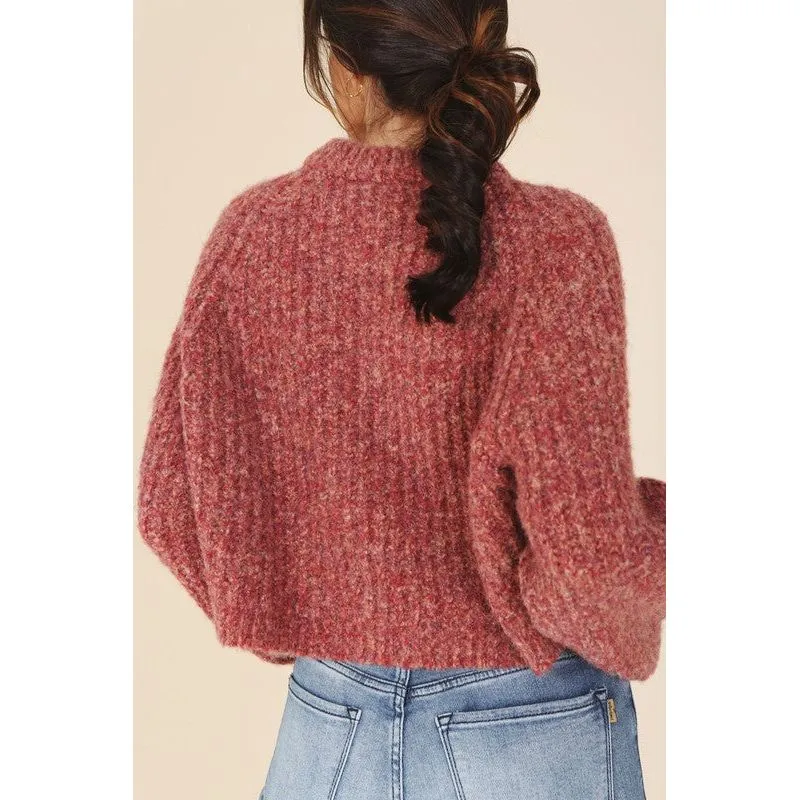 LILOU Melange multicolor sweater top