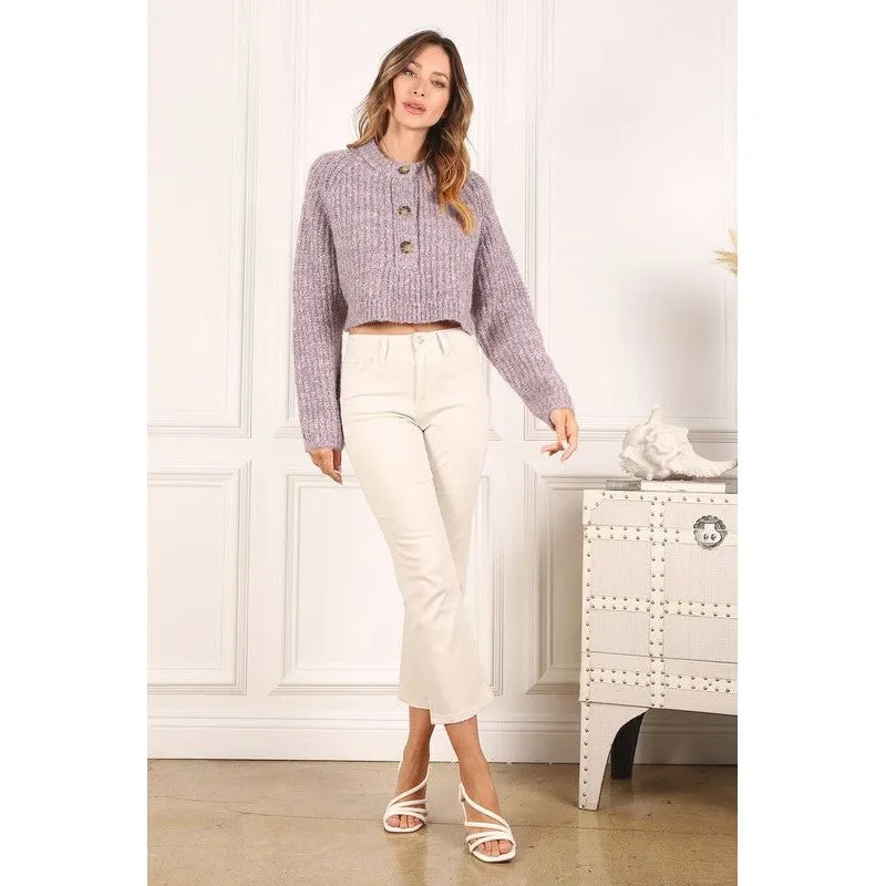 LILOU Melange multicolor sweater top