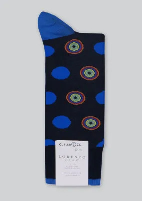 Lorenzo Uomo bullseye socks - Black, blue