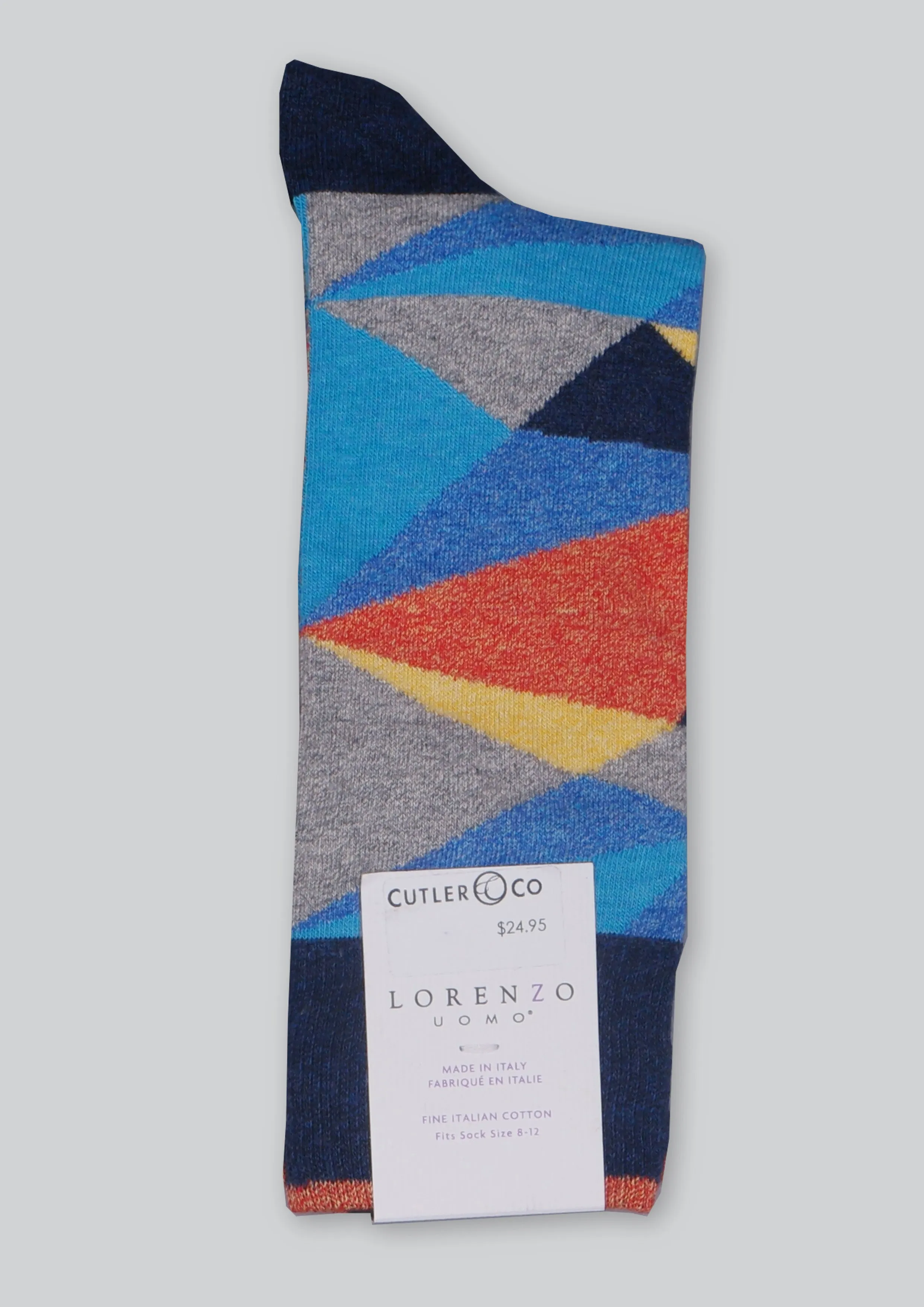 Lorenzo Uomo geometric socks - Blue, orange