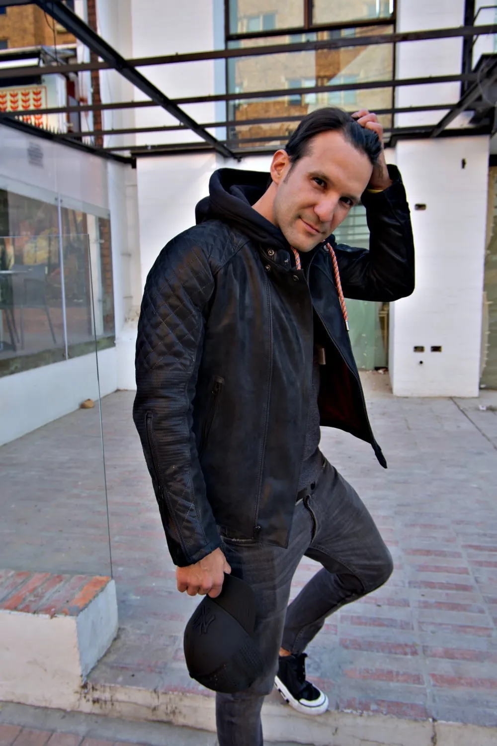 LOTUS RK Leather Jacket Satin Black on Black  - Bison Nubuck  -