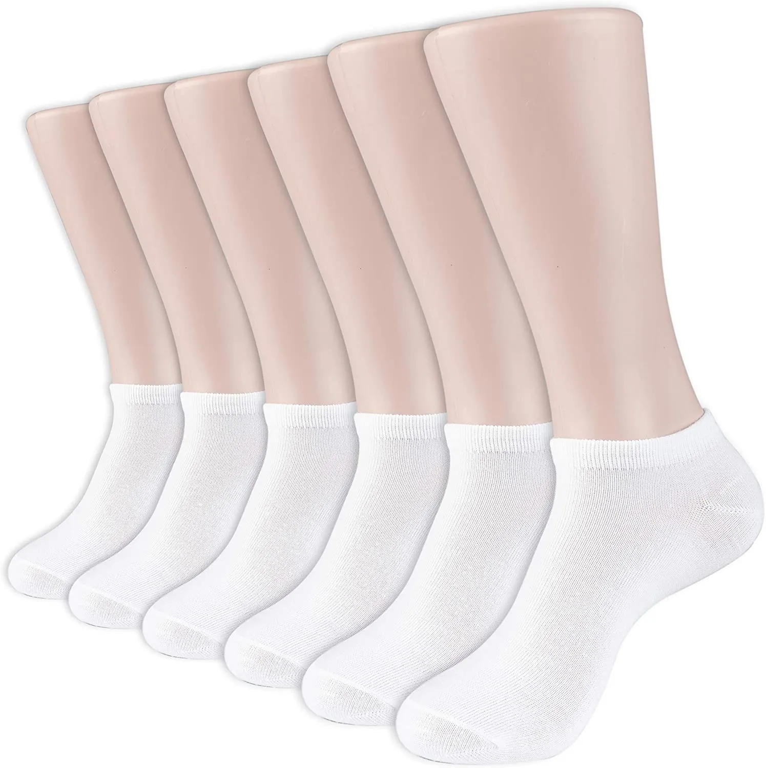 Low Cut No-Show Ankle Socks, Value Pack of 6 Pairs, Shoe Size 4 – 10