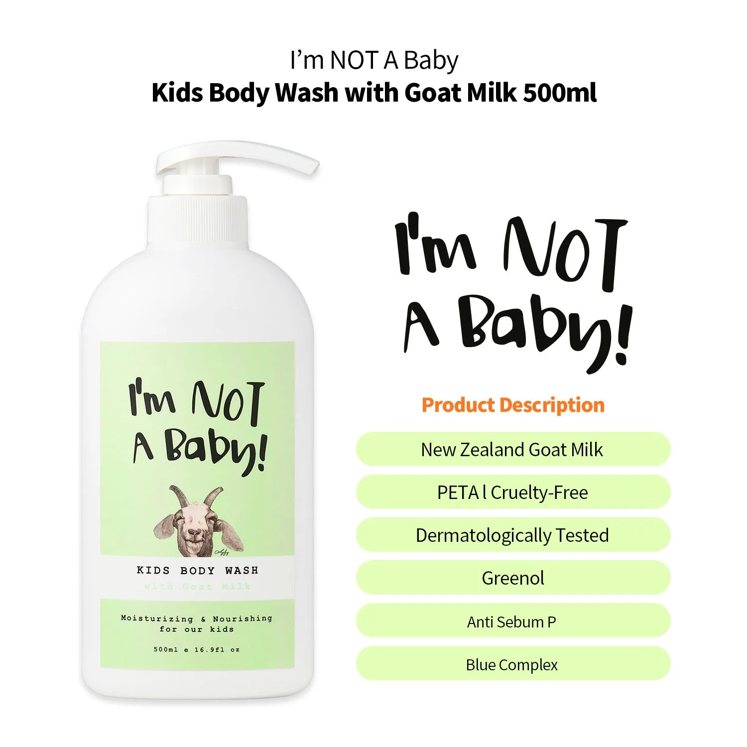 <I'm NOT Baby!> Kids Shower Gift Set 04| Shower Head Filter, Shampoo, Body Wash for Kids