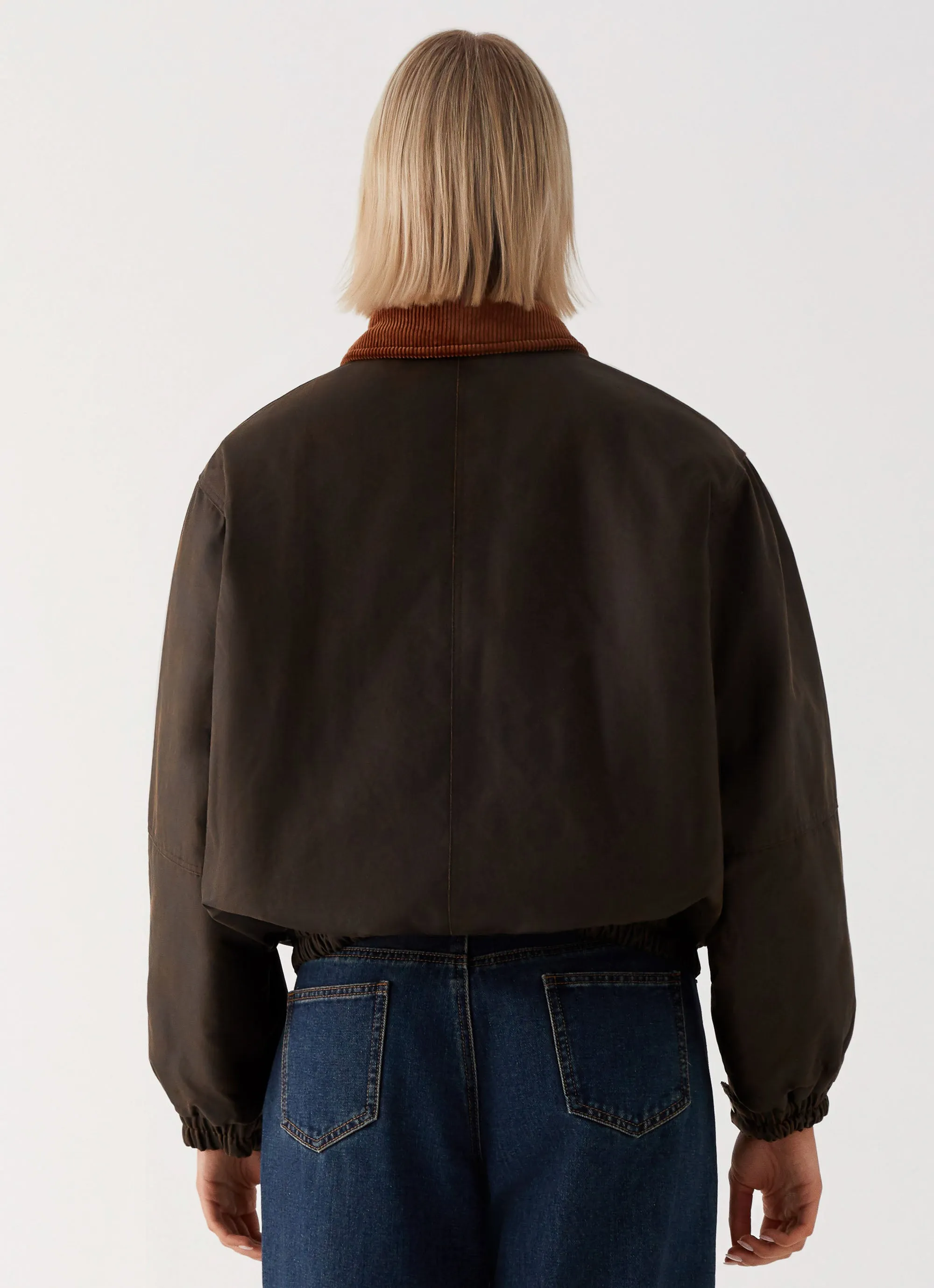 Lucky Gal Bomber Jacket - Waxed Brown