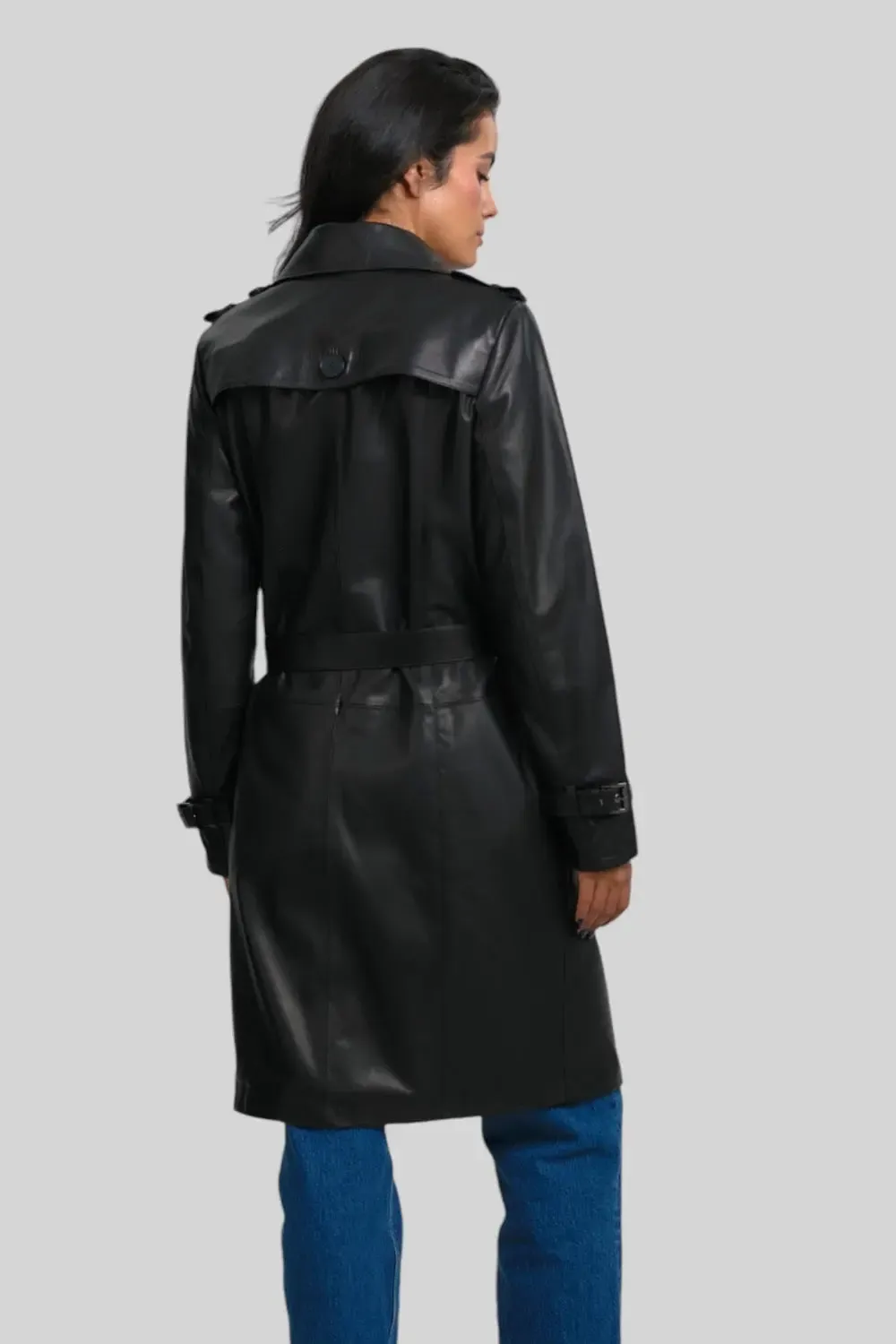 Margaux Leather Trench Coat