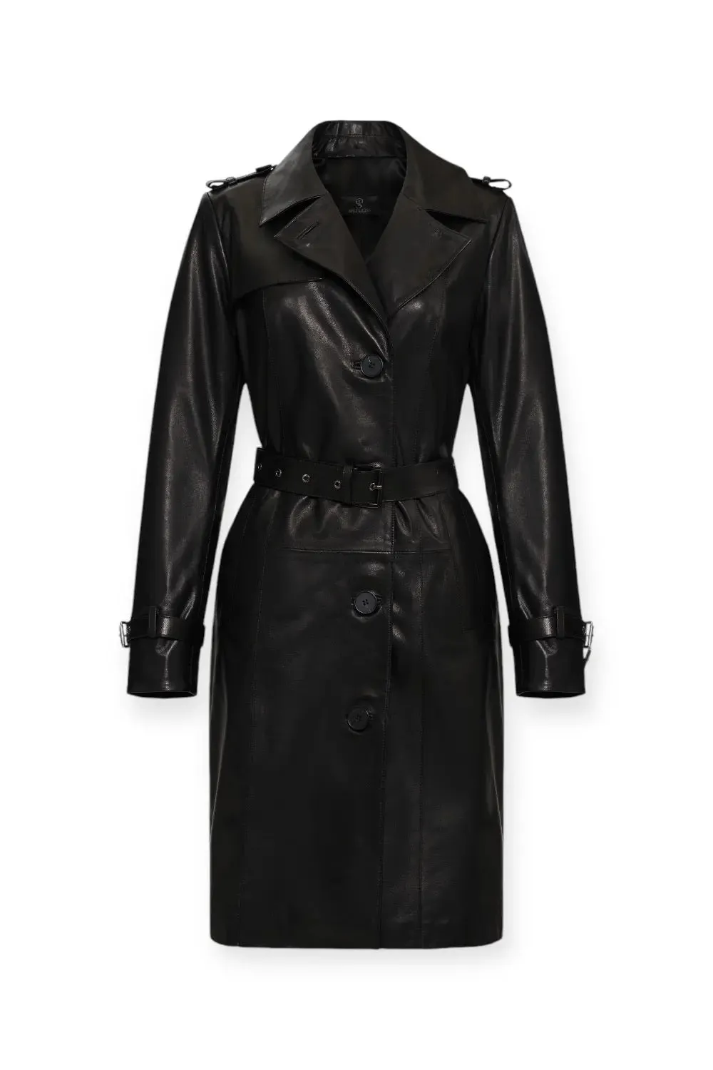 Margaux Leather Trench Coat