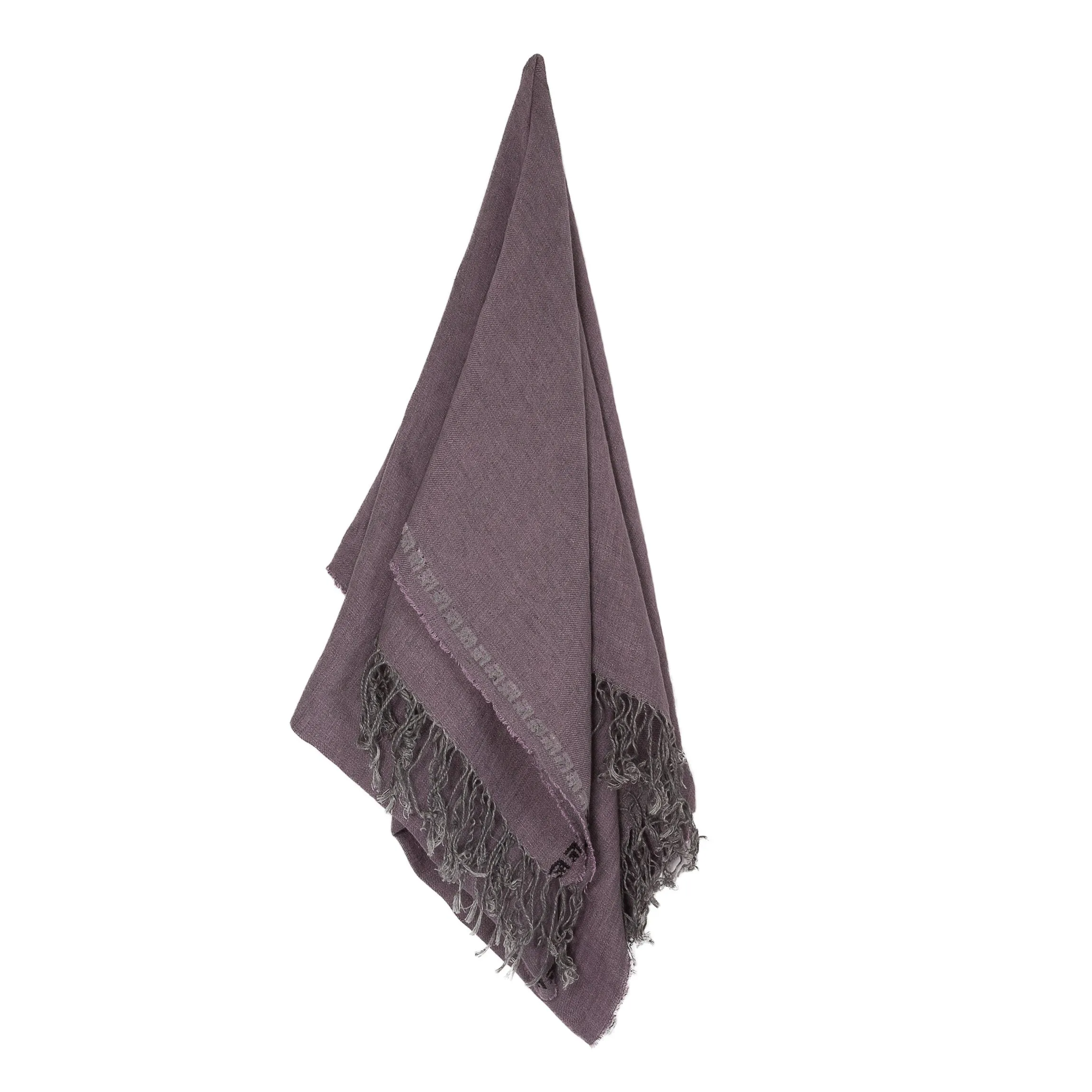 MAUVE LINEN SHAWL SLATE GRAY ROSE