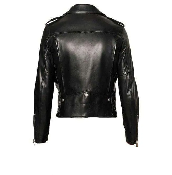 Men's Black Motorcycle Leather Jacket, Men's Black Biker Jacket, Fashion Jacket For Men