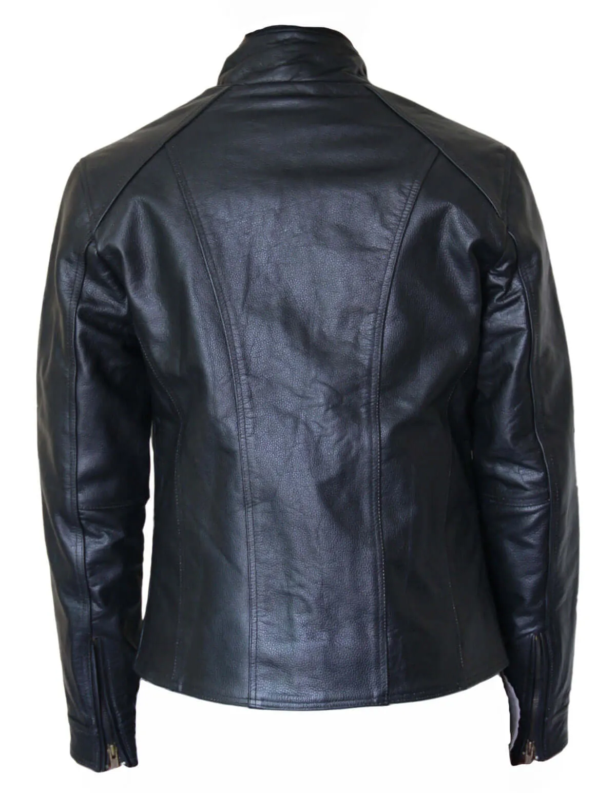 Men’s Black Slim Biker Leather Jacket,Pure Leather Jacket