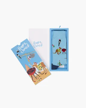 MENS HAPPY CHRISTMAS BAMBOO SOCK CARD