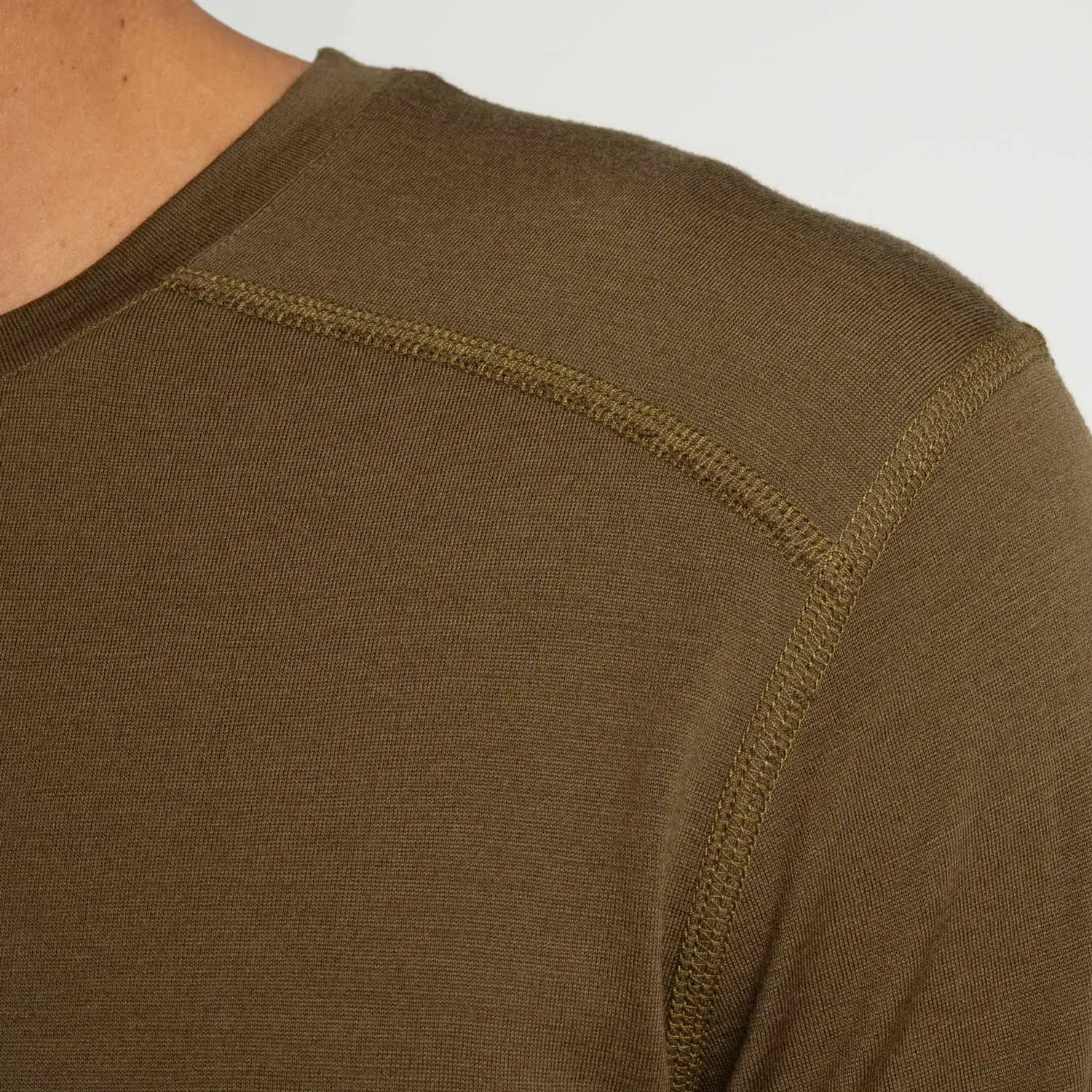 Mens Merino LS Base Layer Olive