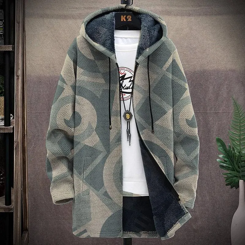 MEN'S PRINTED HOODED FLEECE JACKET 18564585YM