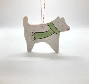 Mhandknits Ceramic Dog Ornament