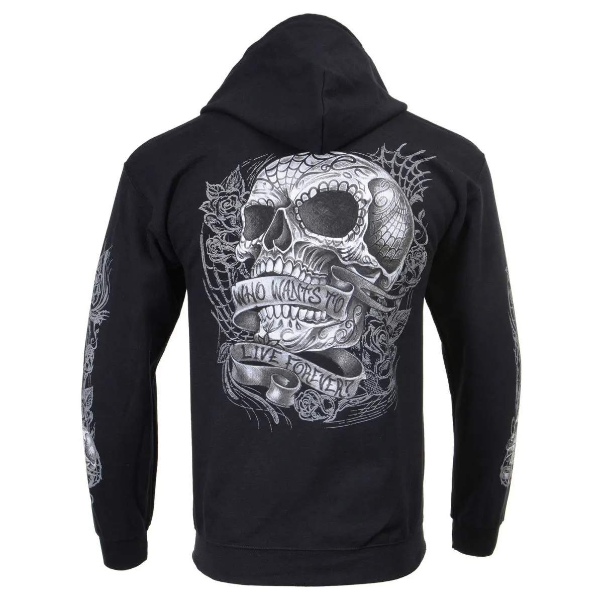 Milwaukee Leather MPMH118004 Men’s ‘Sweet Demise’ Black Hoodie with Zipper Closure