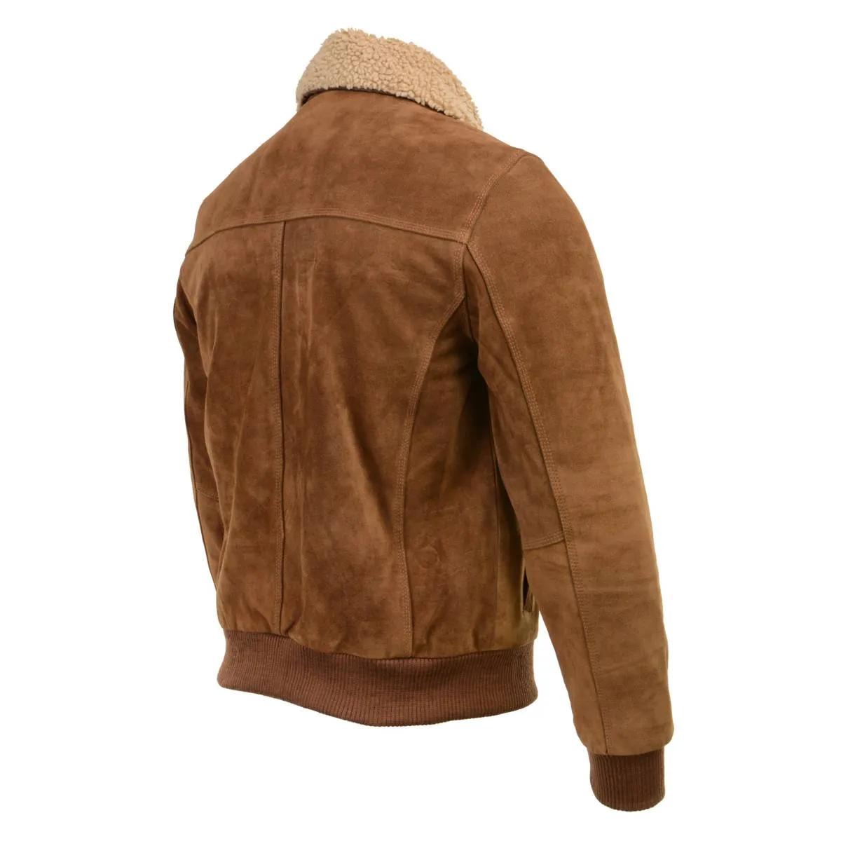 Milwaukee Leather Vintage SFM1818 Men's Classic Beige Suede Leather Fashion Coat Jacket w/ Front Zipper Closure