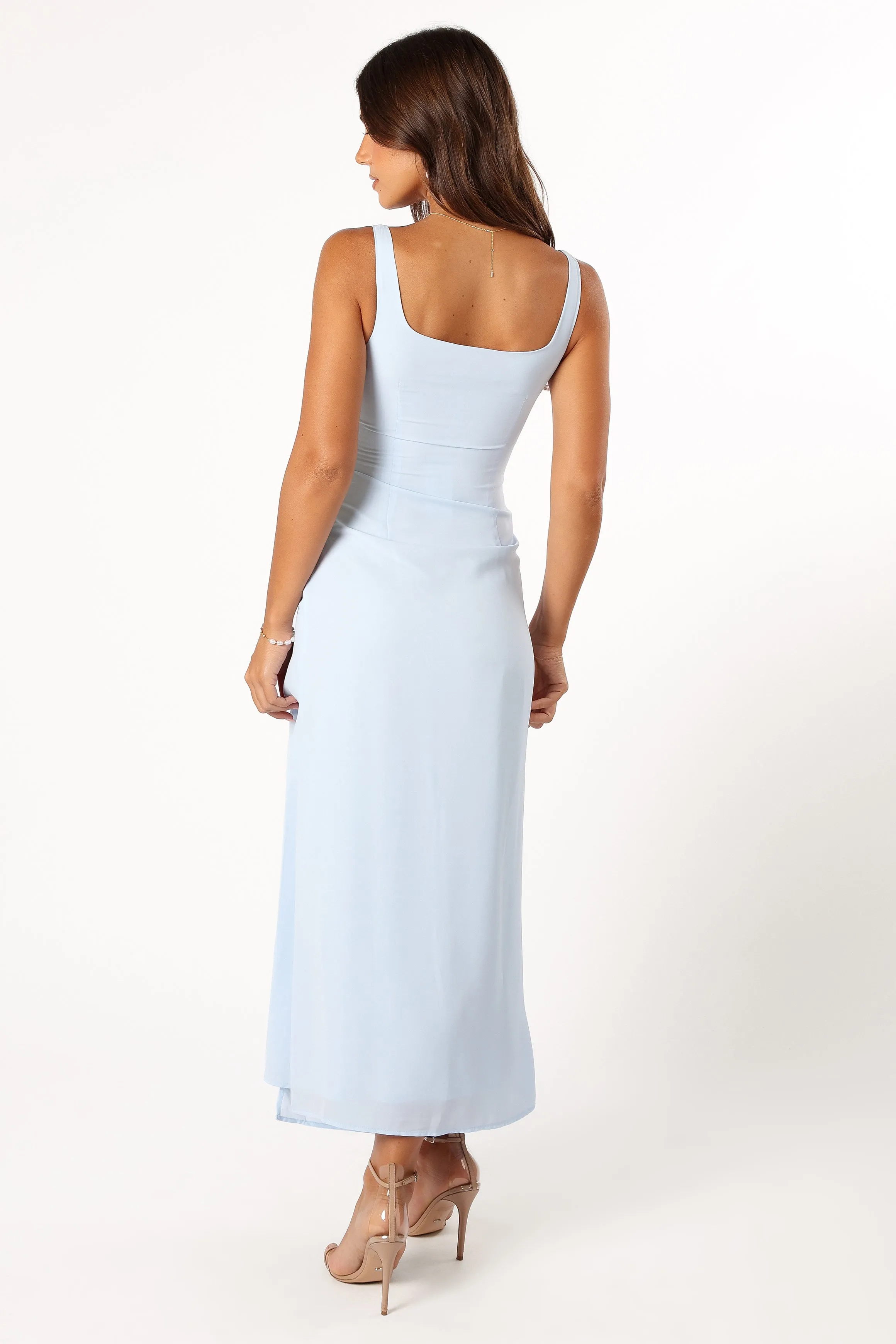 Nadea Faux Wrap Maxi Dress - Blue