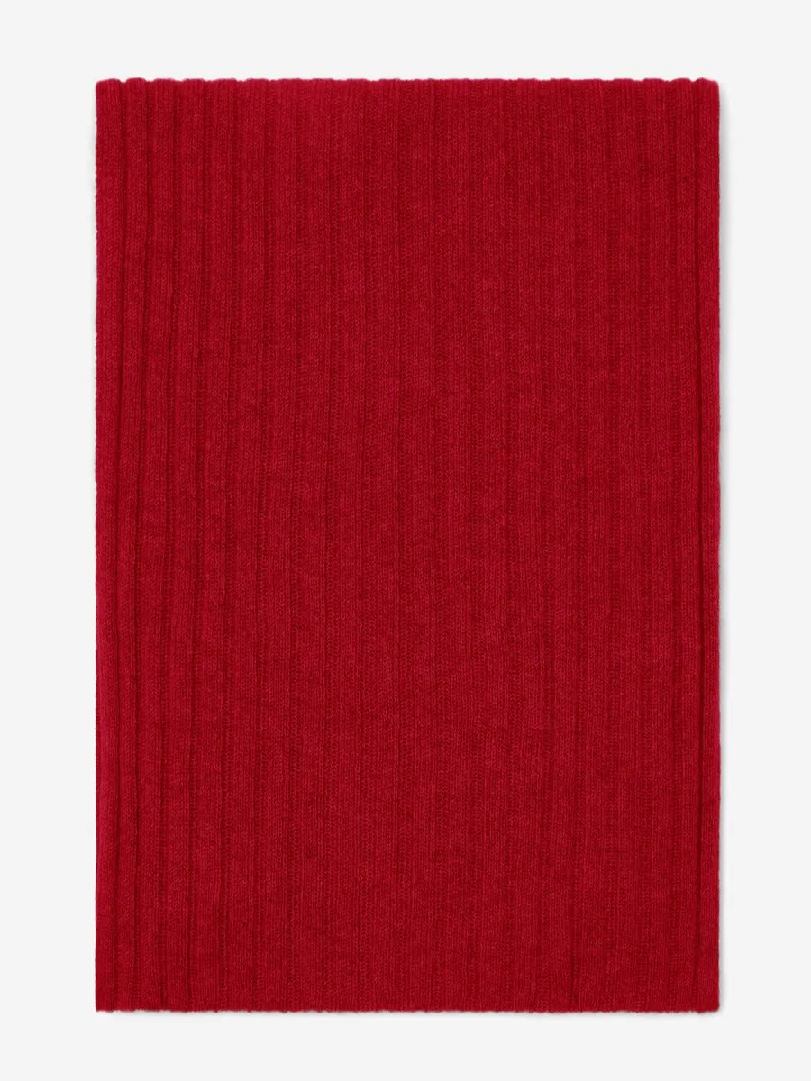 Napoli (red) - 100% cashmere ribbed scarf (unisex)