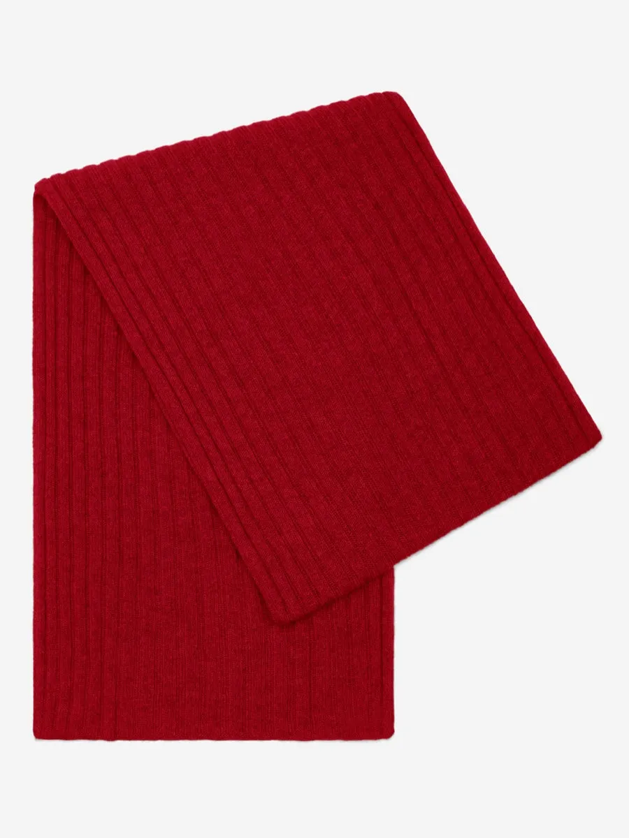 Napoli (red) - 100% cashmere ribbed scarf (unisex)