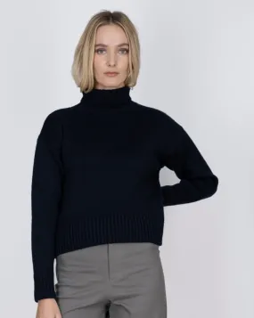 Navy Mariner Merino Crop Pullover