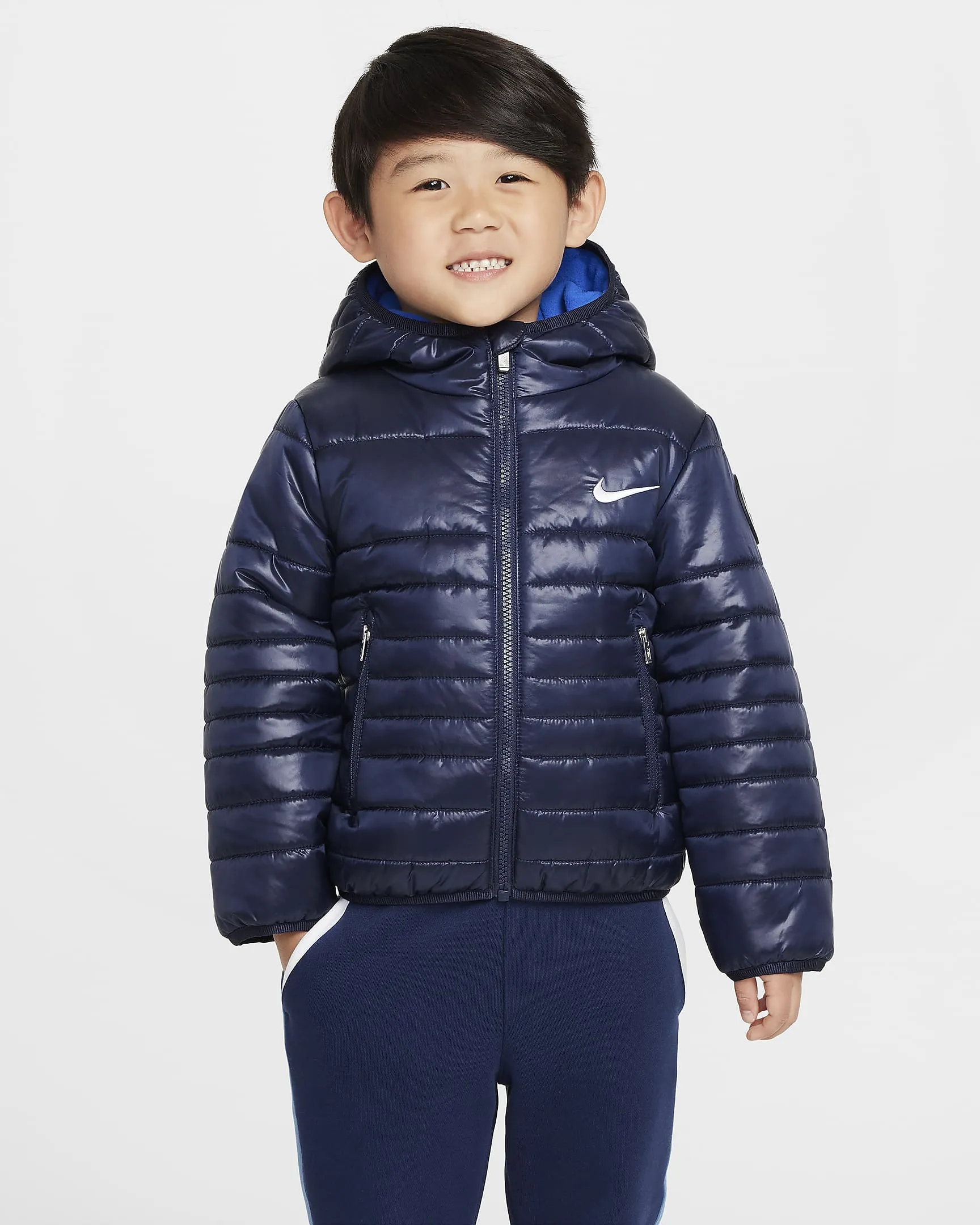 Nike Boys Fill Quilted Jacket in Navy