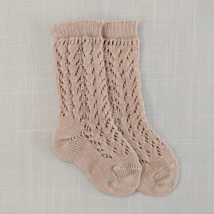 Old Rose Long Lace Socks