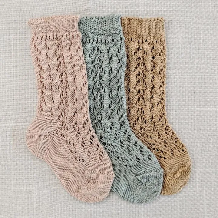 Old Rose Long Lace Socks