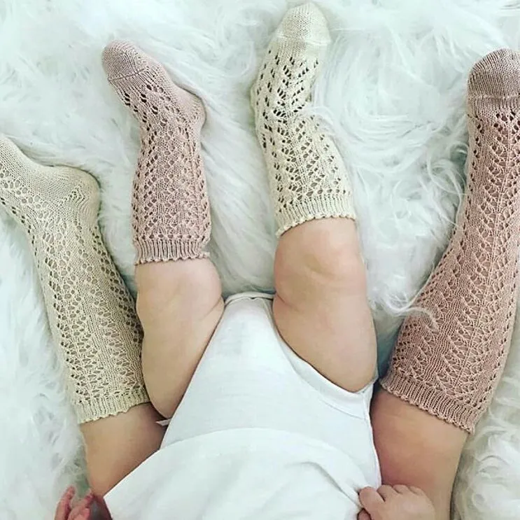 Old Rose Long Lace Socks