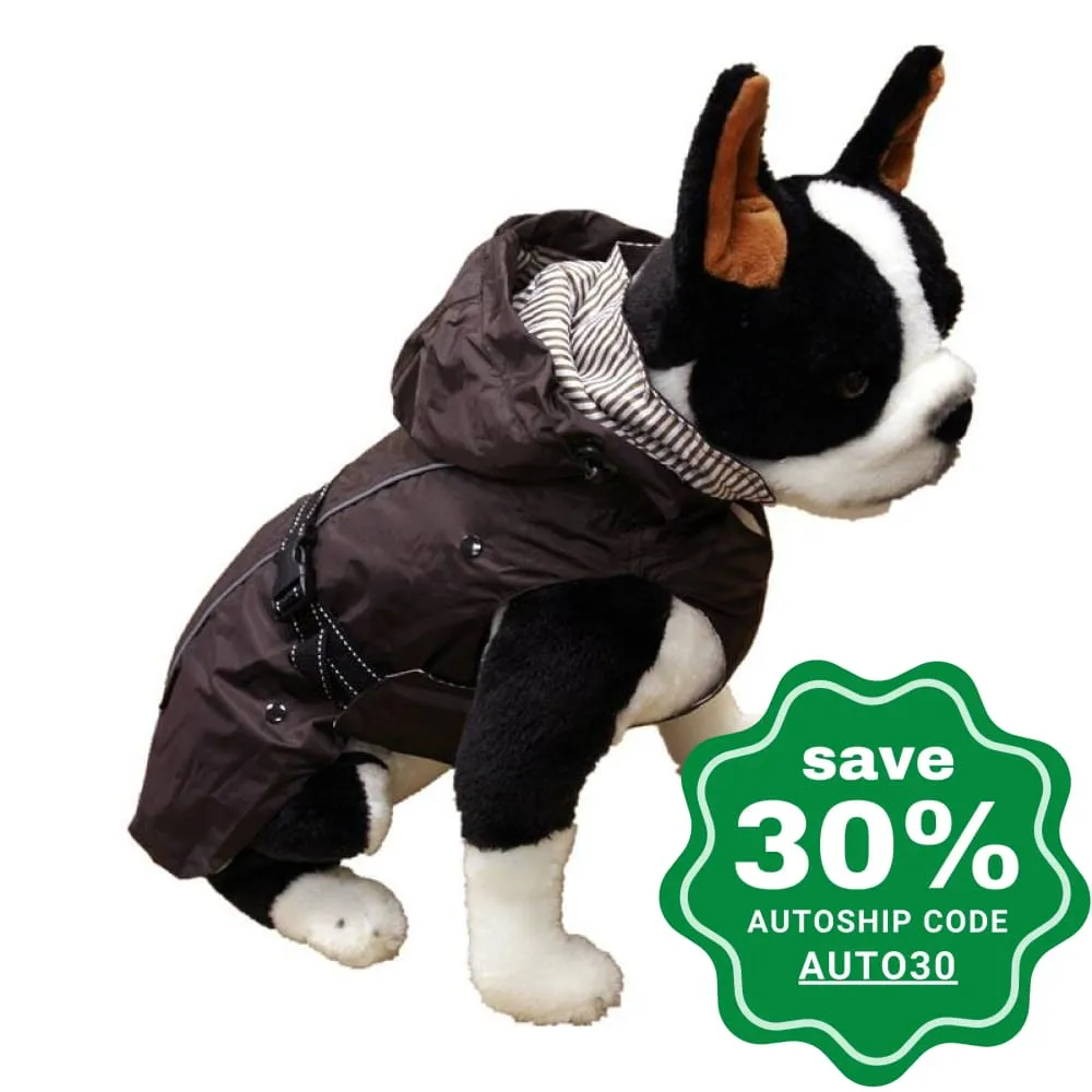 One for Pets - All-Weather Dog Coat with Removable Fleece - Brown - 16"