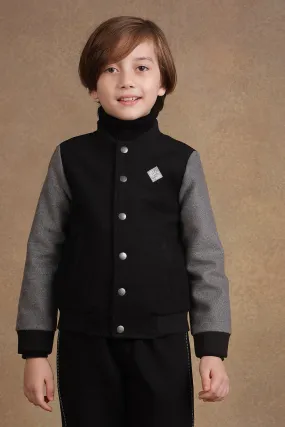 One Friday Kids Boys Black & Grey Dual Colour Jacket