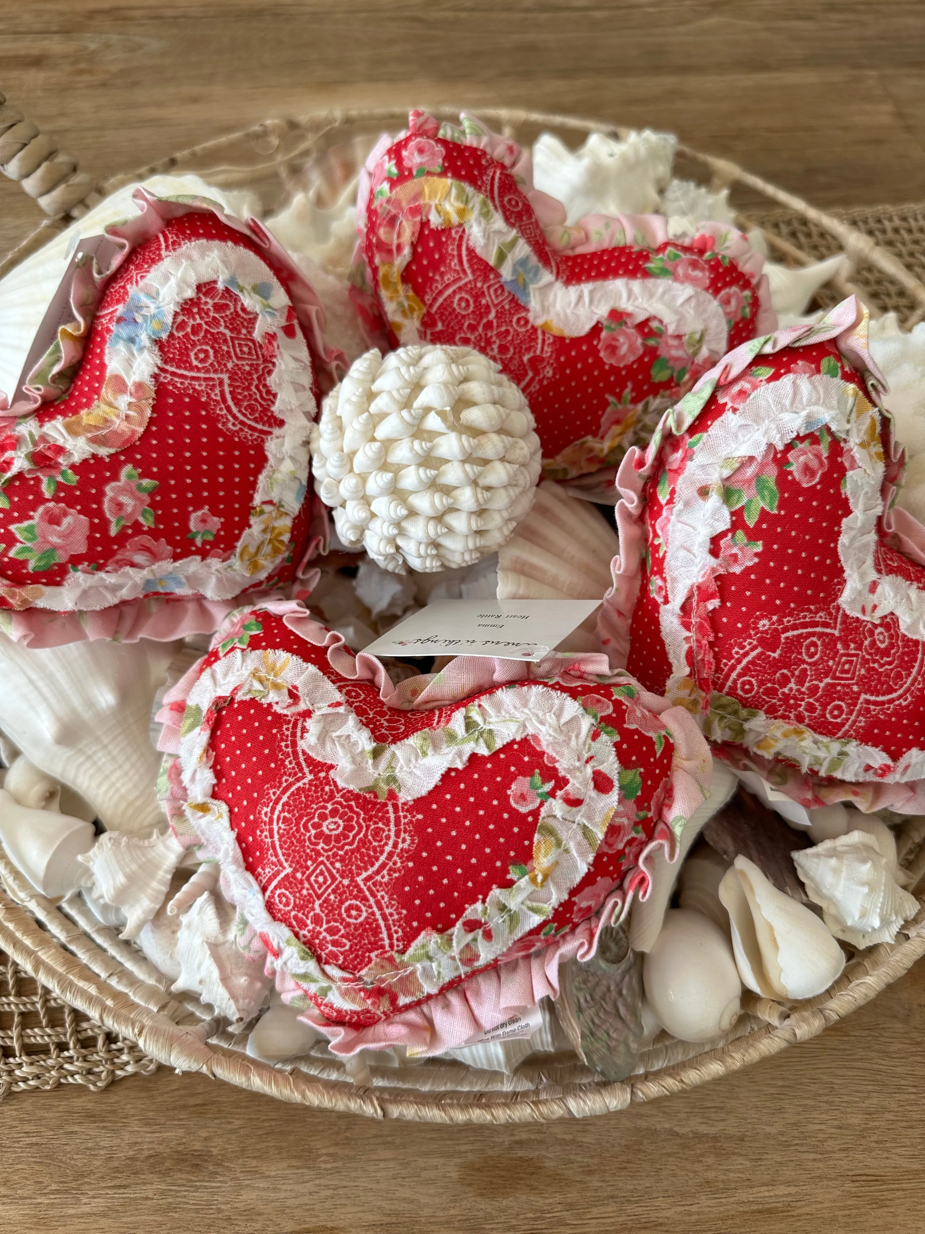 Organic Ivory & Pink Pom Pom Baby Blanket & bonus Emma Heart Shaped Rattle