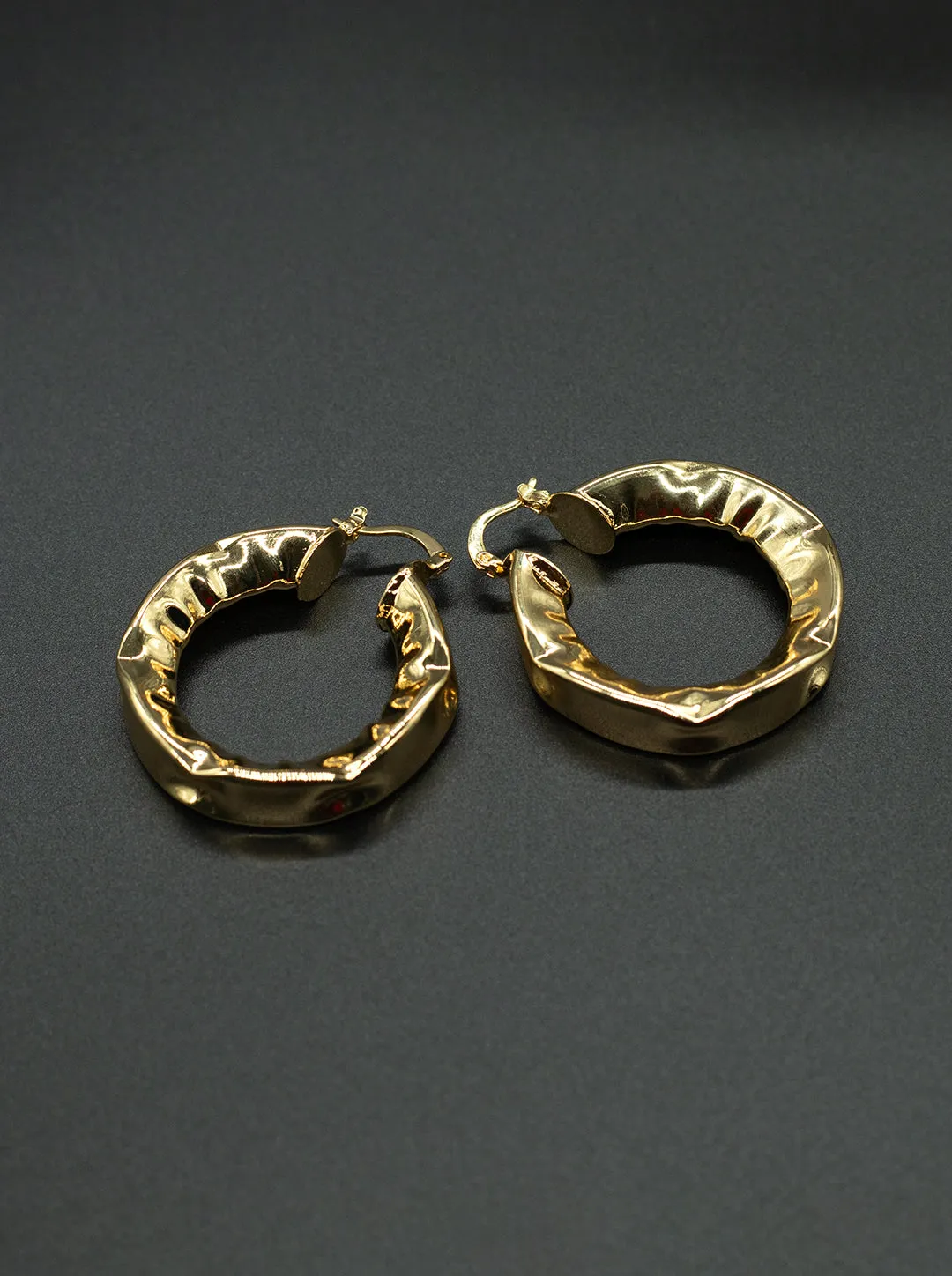 Ornaio 18K Gold Plated Anti-Tarnish Chunky Hoop Earrings