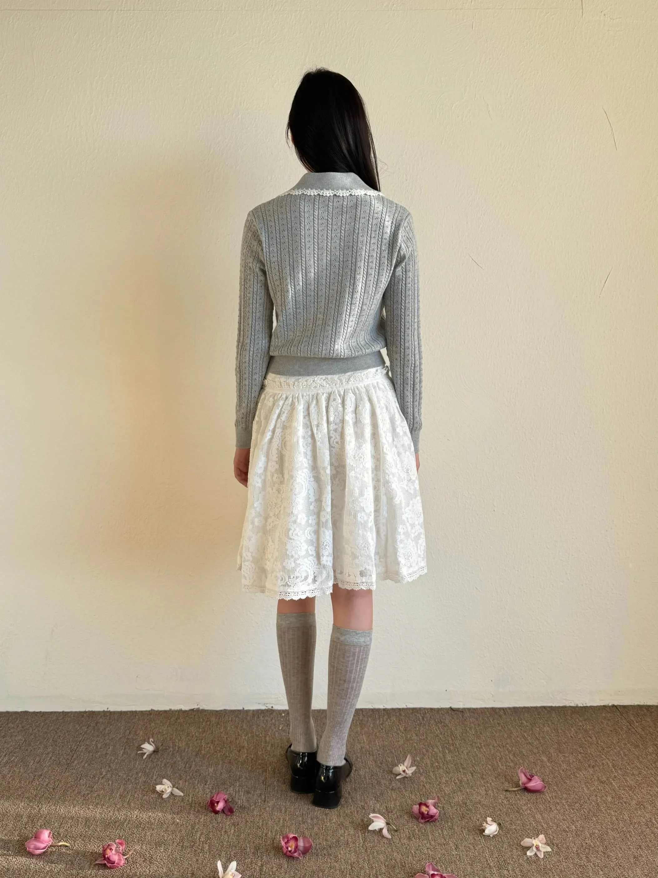 [Pacific Postition] Angel Heart Club Lace Midi Skirt