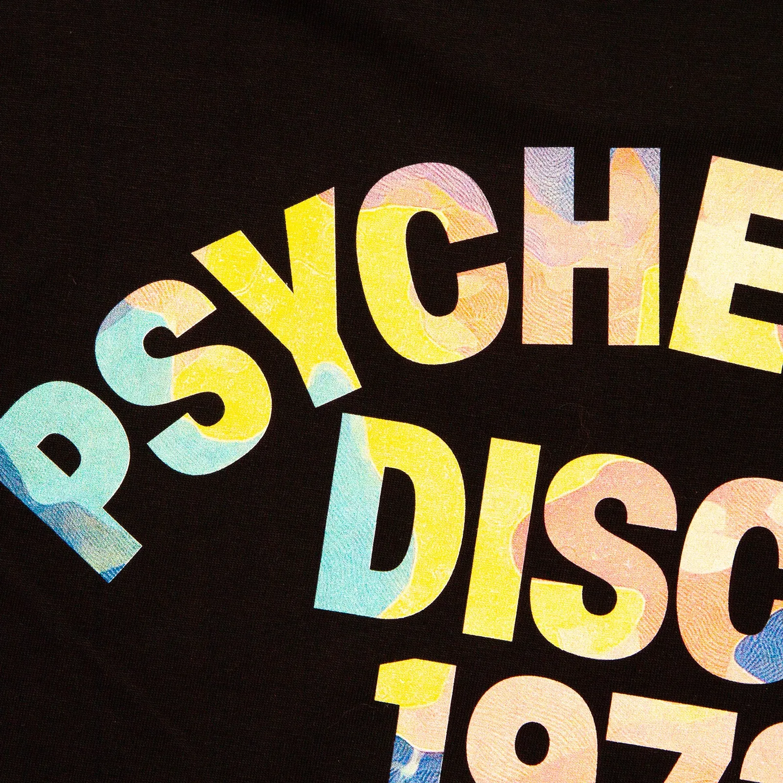 Pastel Camo 1972 Psychedelic Disco Back Print - Tshirt - Black