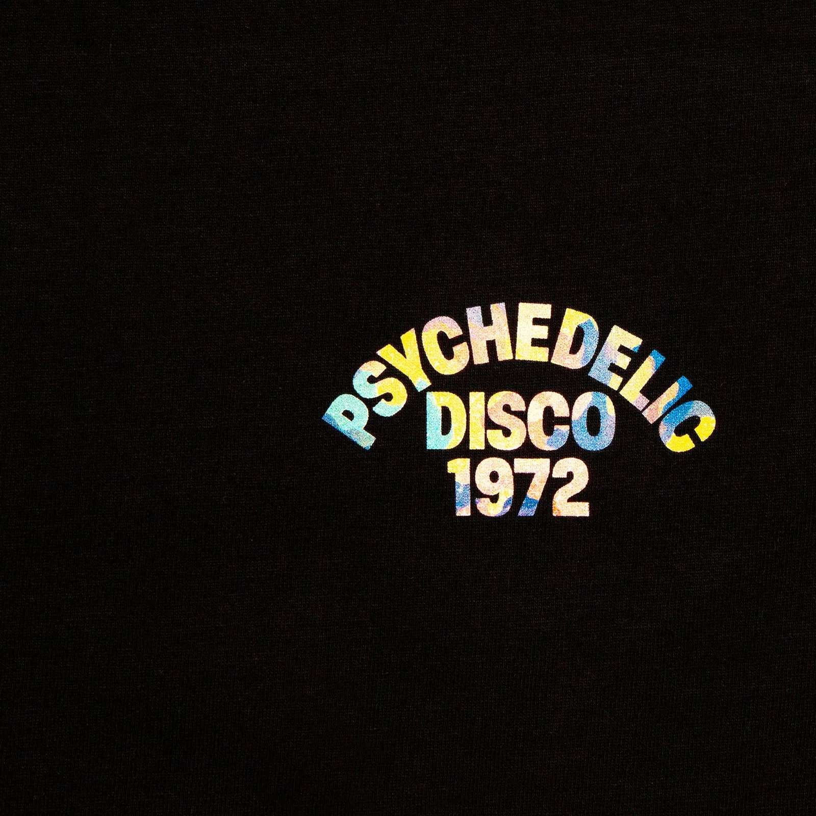 Pastel Camo 1972 Psychedelic Disco Back Print - Tshirt - Black