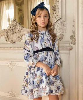 Patachou Girls Blue Flowers Dress