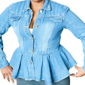 Peplum Denim Jacket