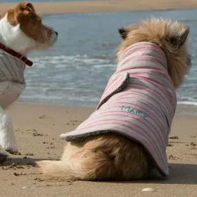 Personalised Rose Stripe Dog Coat