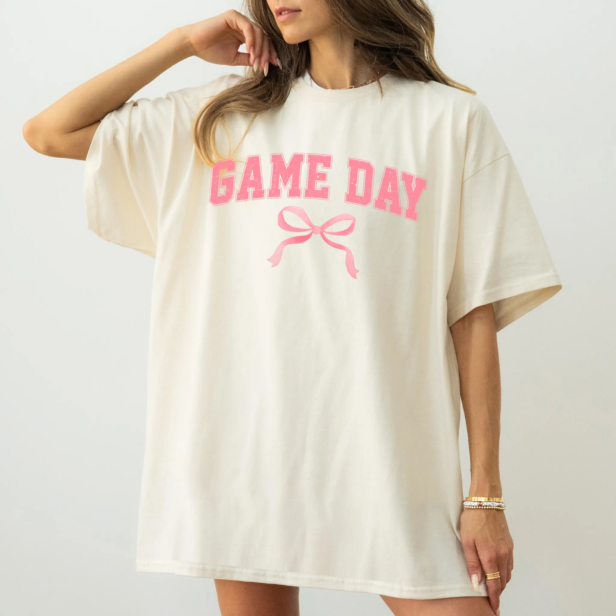 Pink Game Day Bow Shirt