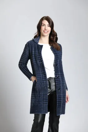 Plush Houndstooth Cozy Coat