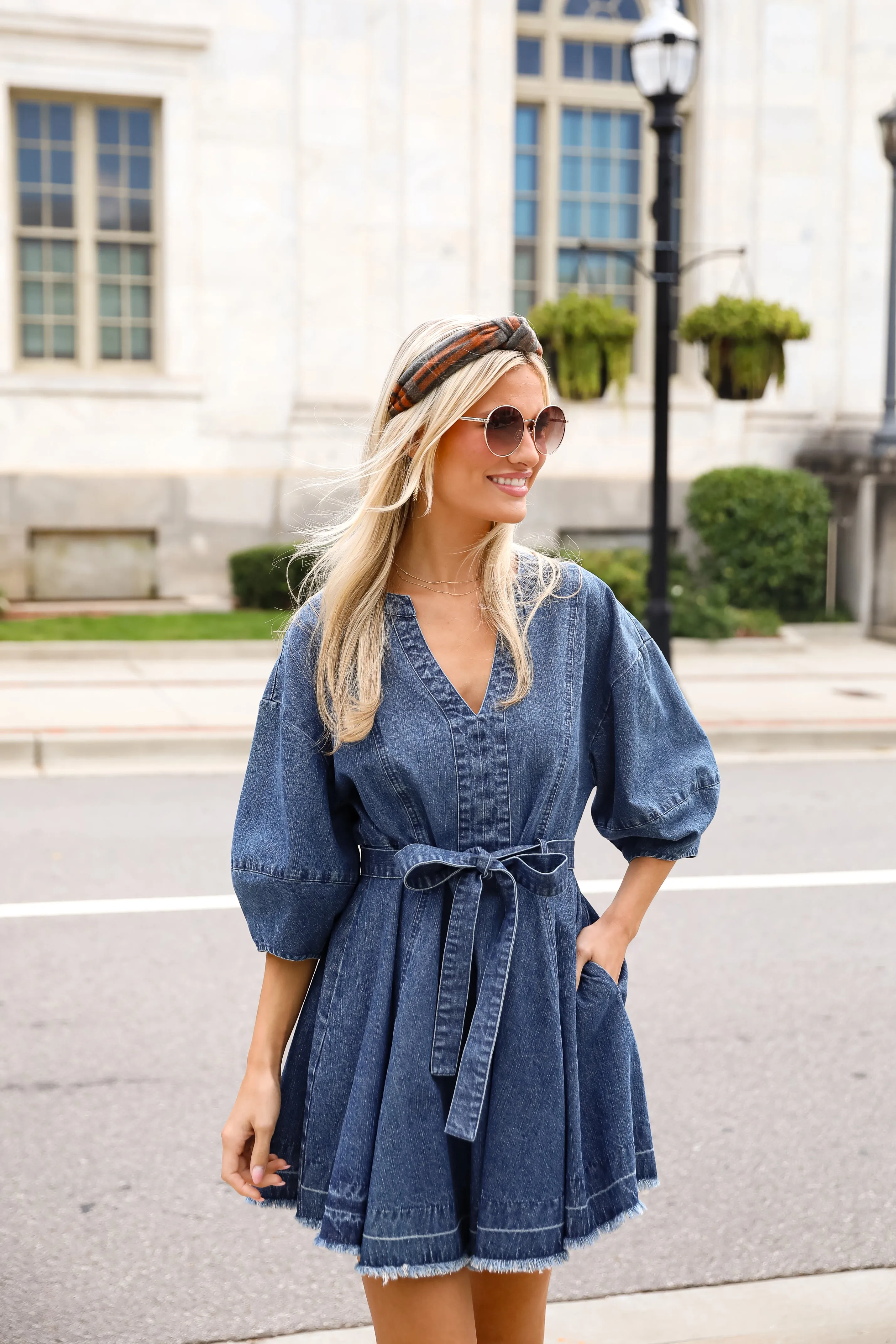 Polished Sweetie Denim Mini Dress