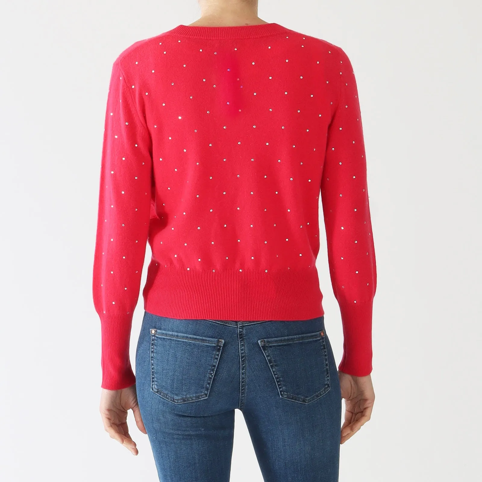 Poppy Crystal Vee Cashmere Sweater