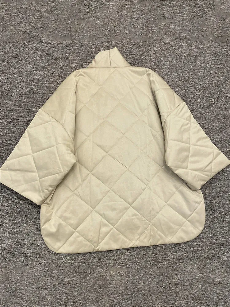 Pre Order:  Curved Hem Quilted Jacket