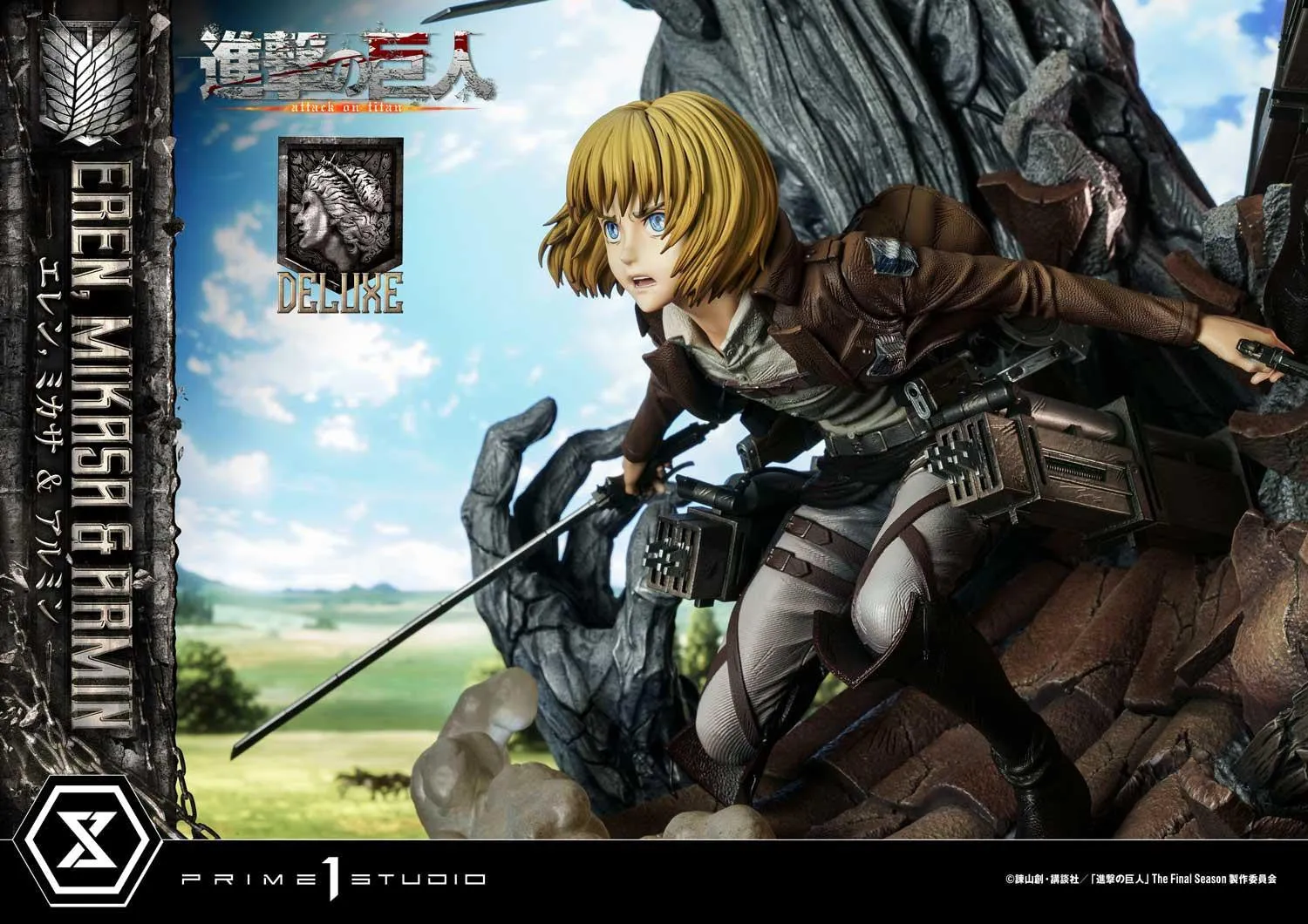 PRE-ORDER: Ultimate Premium Masterline Attack On Titan Eren, Mikasa & Armin DX Bonus Version 1/4 Scale Statue