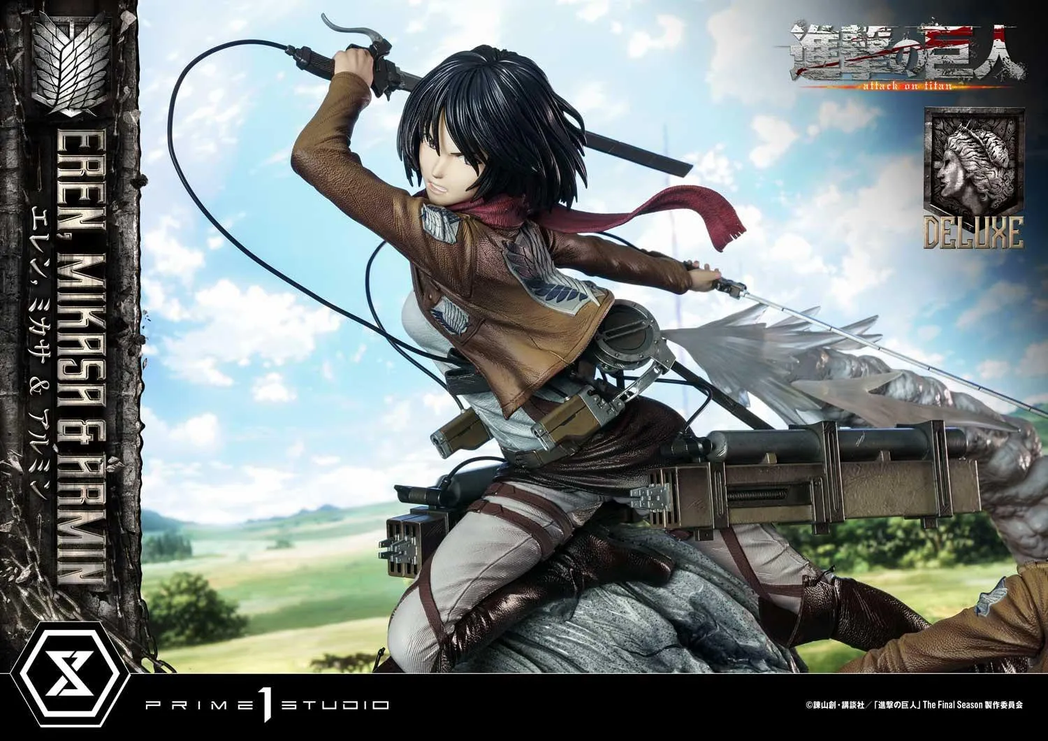 PRE-ORDER: Ultimate Premium Masterline Attack On Titan Eren, Mikasa & Armin DX Bonus Version 1/4 Scale Statue