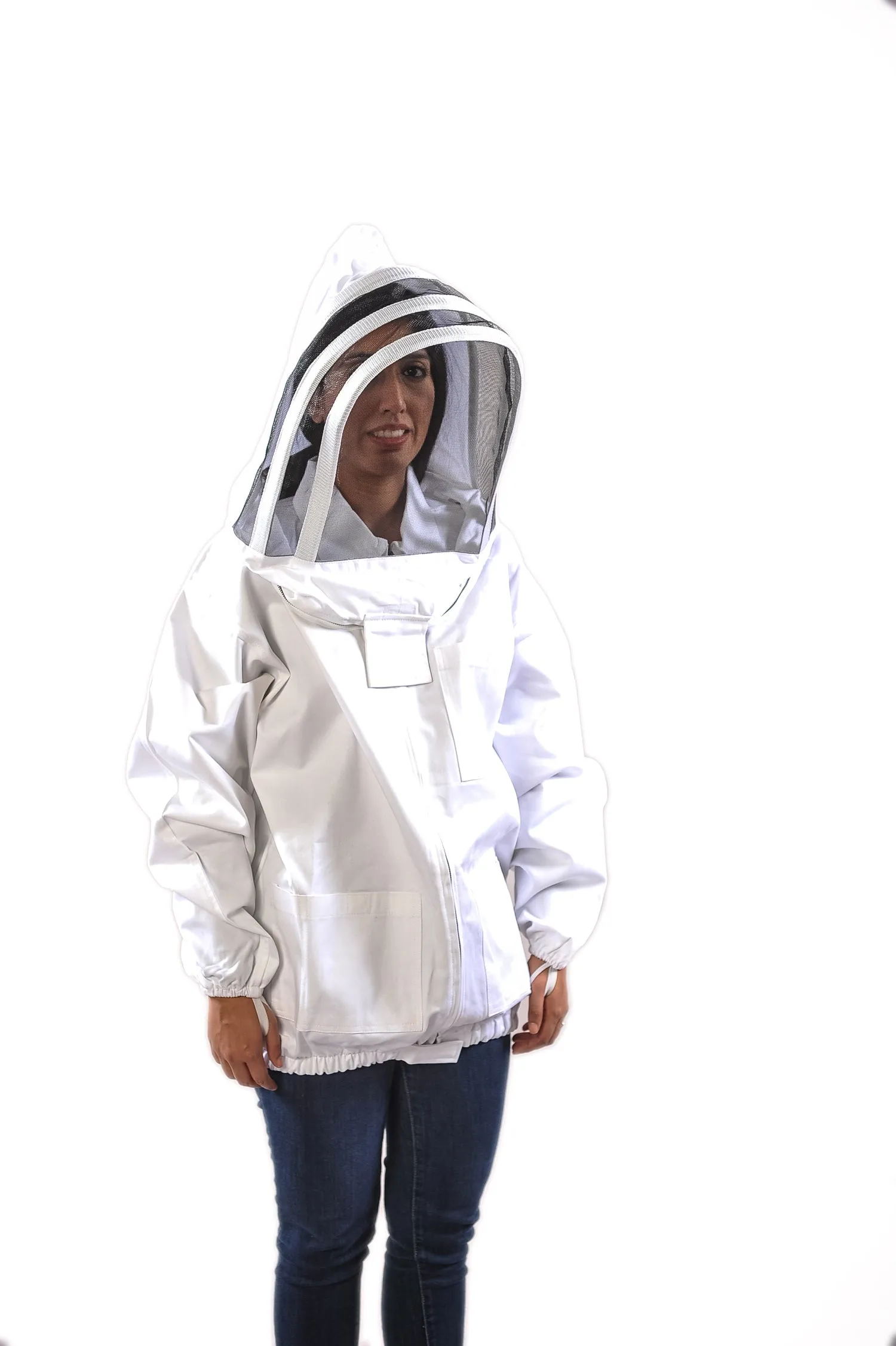 Premium breathable Cotton Beekeeper Jacket with Fencing Veil