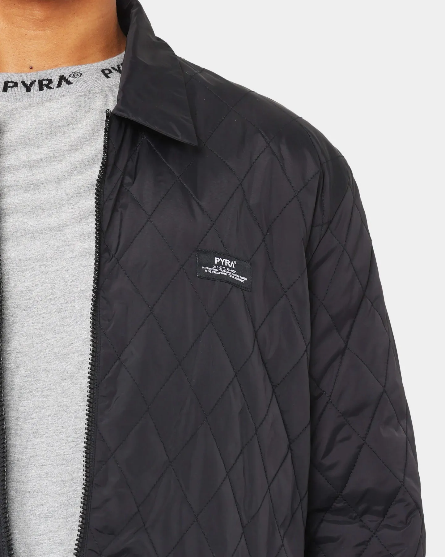 PYRA Quilted Coach Jacket Black