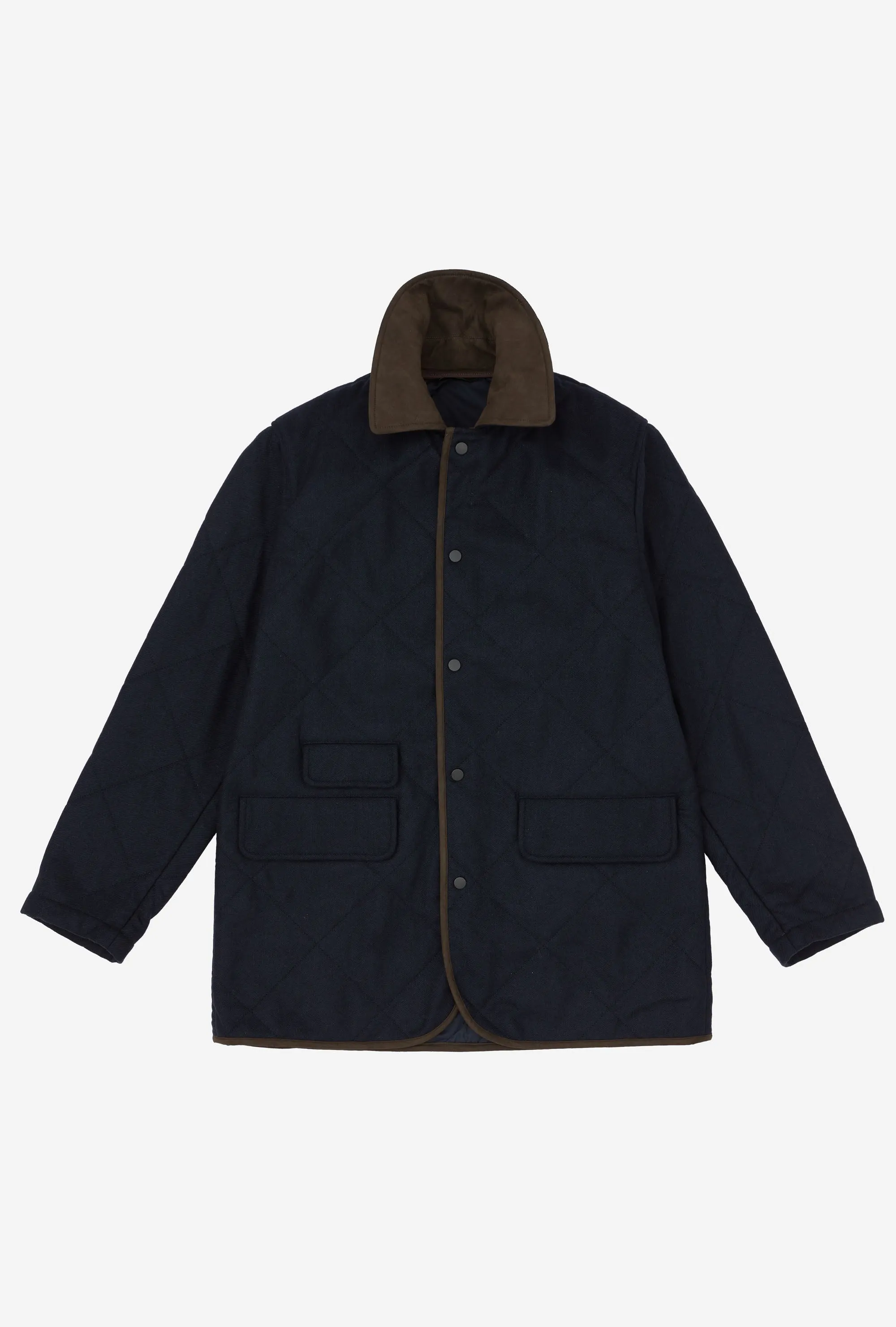 Quilted Jacket Technical Wool Navy