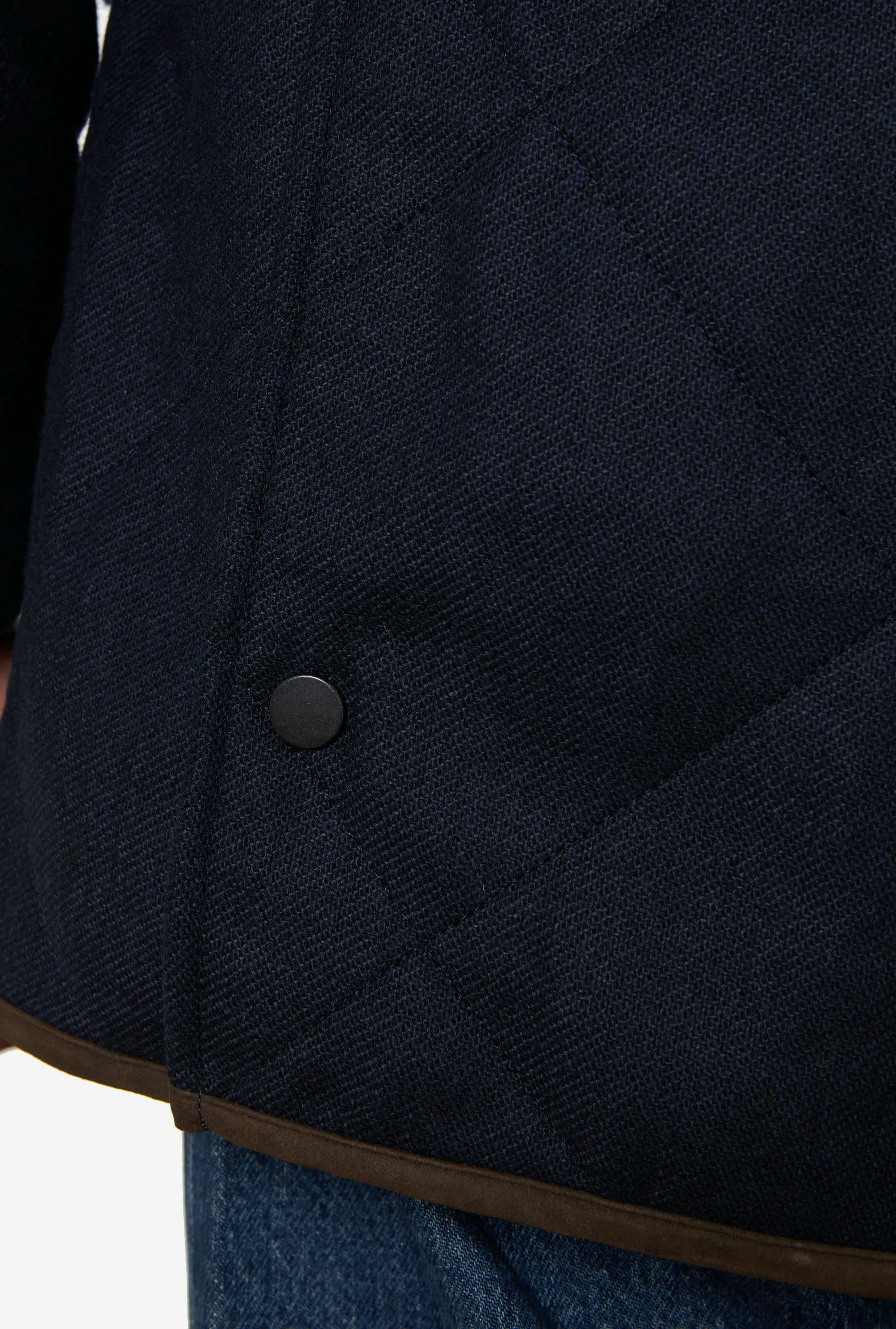 Quilted Jacket Technical Wool Navy